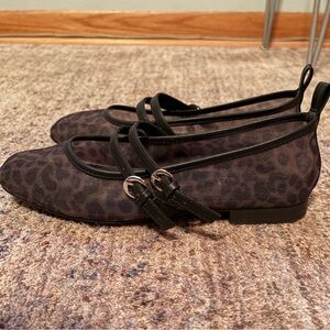 Leopard Print Mary Jane Flats